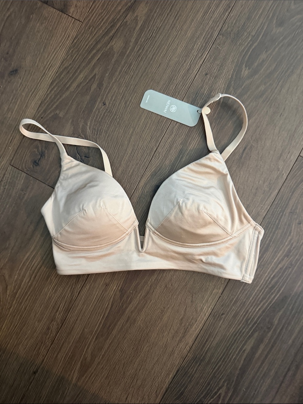 Wireless Light Nude V-Plunge Bralette with Adjustable Straps